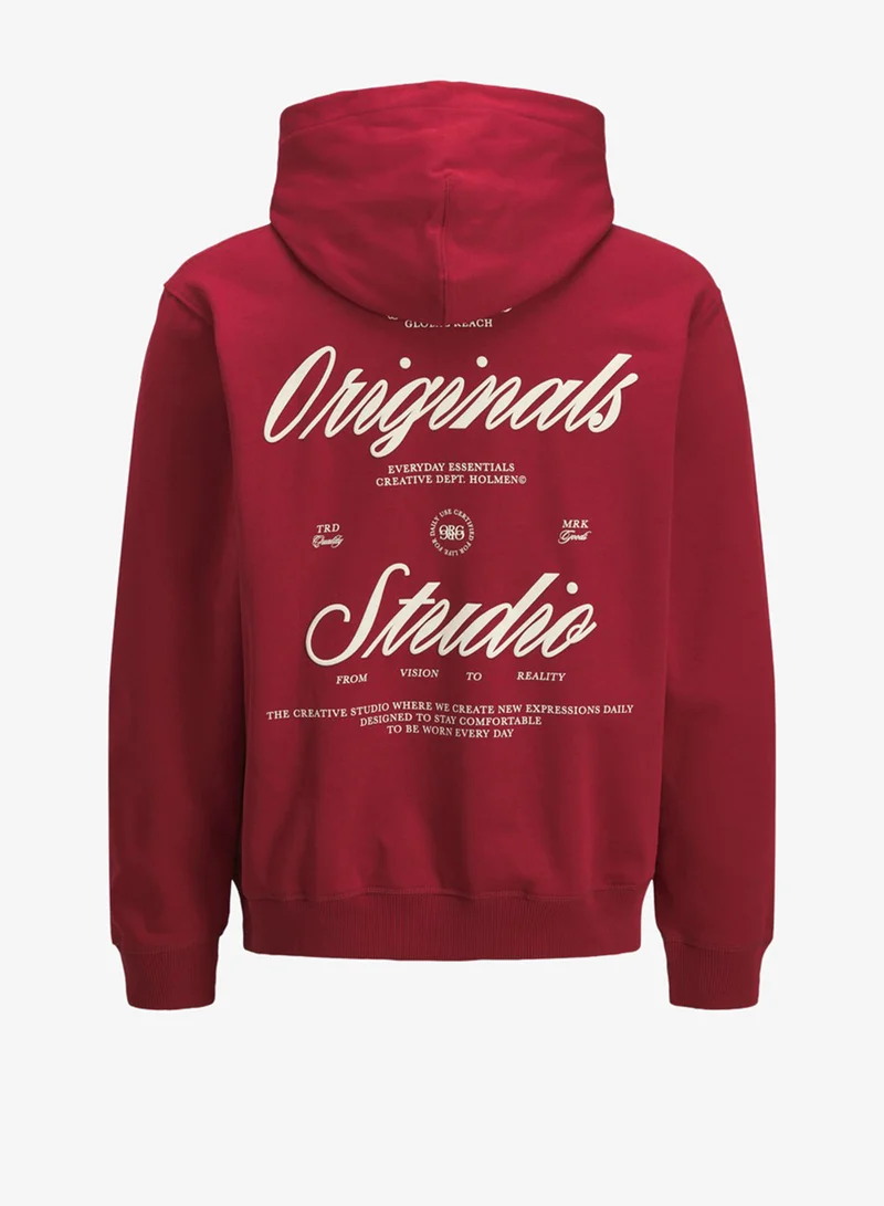 JACK & JONES  Graphic Pullover Hoodie for Men | Best Price UAE