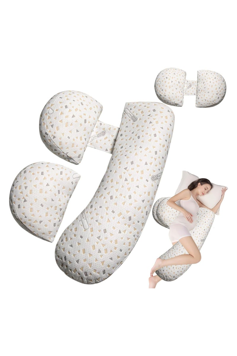 أوزيغالور وسادة الحمل الإحاطية للنوم الآمن - دعم مريح للظهر/الأرجل/البطن/الوركين-بتصميم طبي ذكي - غطاء تبريد قابل للنزع والتعديل - لون رمادي - Image 1