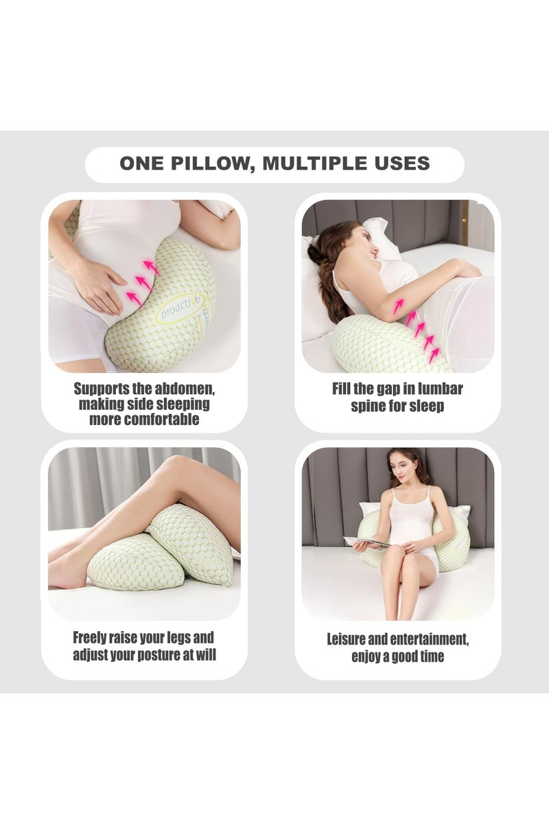 أوزيغالور وسادة الحمل الإحاطية للنوم الآمن - دعم مريح للظهر/الأرجل/البطن/الوركين-بتصميم طبي ذكي - غطاء تبريد قابل للنزع والتعديل - لون رمادي - Image 4