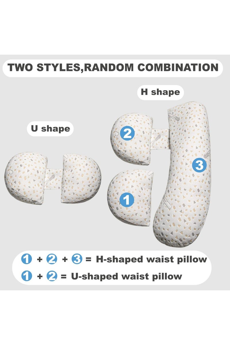 أوزيغالور وسادة الحمل الإحاطية للنوم الآمن - دعم مريح للظهر/الأرجل/البطن/الوركين-بتصميم طبي ذكي - غطاء تبريد قابل للنزع والتعديل - لون رمادي - Image 5
