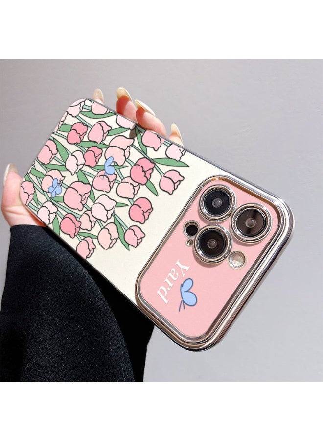NIBEMINENT Electroplated Flowers Protective TPU Case Cover For iPhone 15 Plus, Garden - Image 3