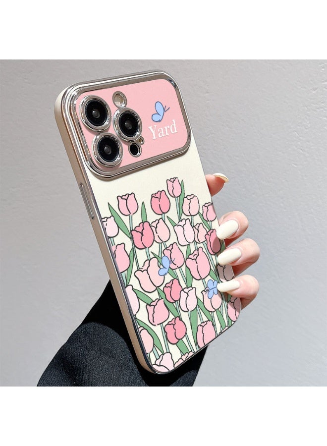 NIBEMINENT Electroplated Flowers Protective TPU Case Cover For iPhone 15 Plus, Garden - Image 2