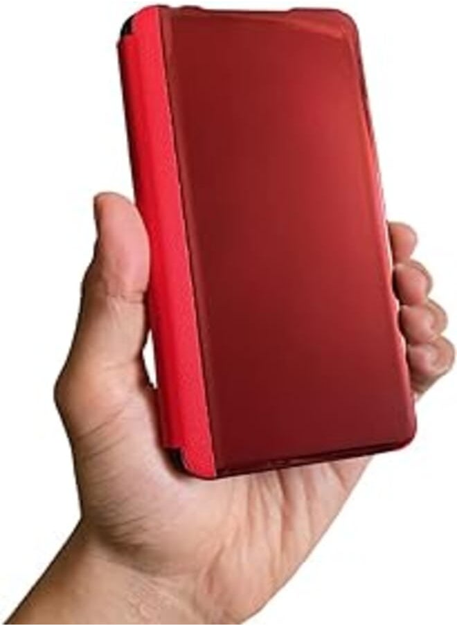 Generic - New From M7molge Smart View Flip Cover And Back (Works Sensor But Download Special Software) View Compatible With Oppo Realme 10 Pro Plus Stylish And Slim Flip And Soft - Red Color New - Image 1