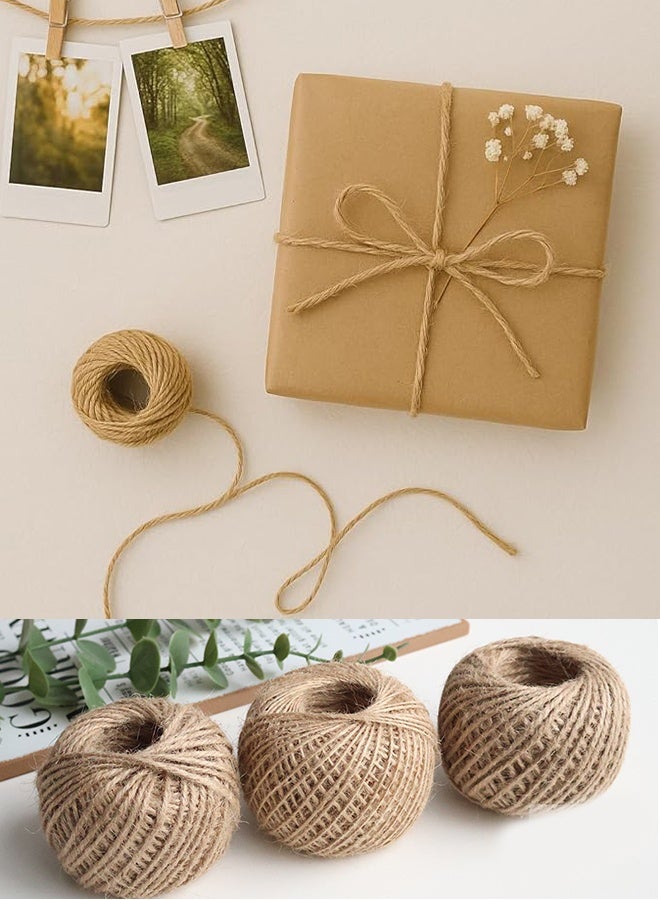 KANGLI 4 Pieces Gift Packing Twine Jute Cord Brown - Image 3