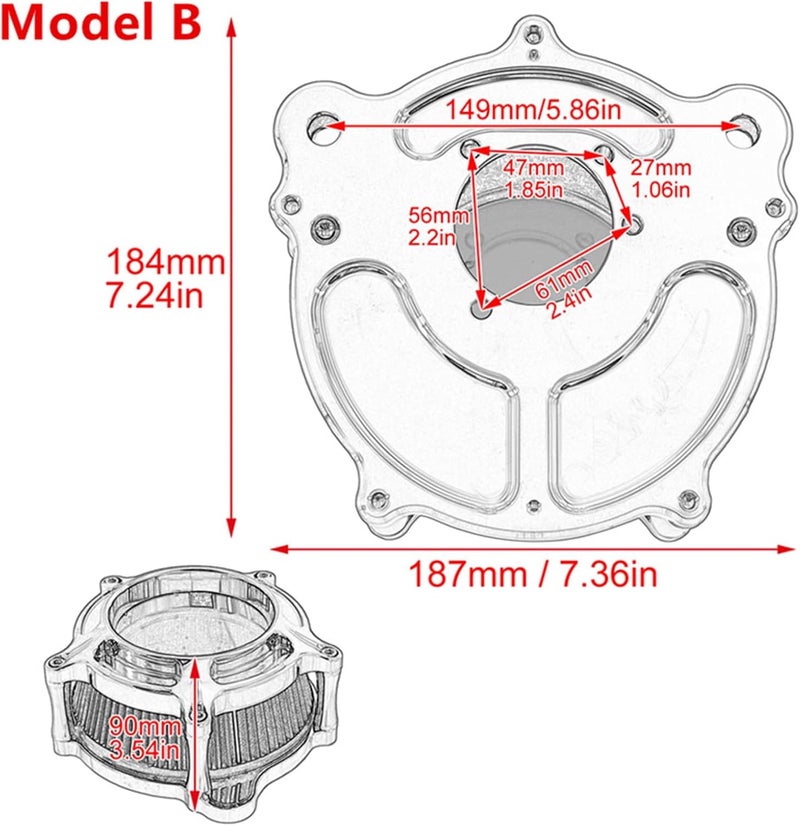 Wivplex Motorcycle Chrome Air Cleaner Kit - Image 3