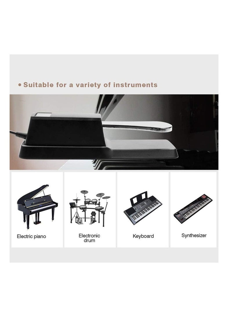 Generic Sustain Foot Pedal for Keyboards Digital Piano Polarity Switch MIDI Universal Heavy Duty Electronic Peda Pianos Synth  - Image 2