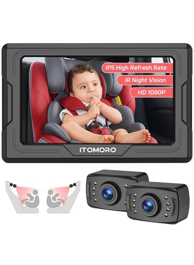 Itomoro Baby Car Camera HD 1080P Dual-Channel Display Car Baby Camera with 2 IR Night Vision Camera, Easily Install 4.3'' Car Camera for Baby with Crystal Clear Wide View for Rear Facing Seat - Image 1