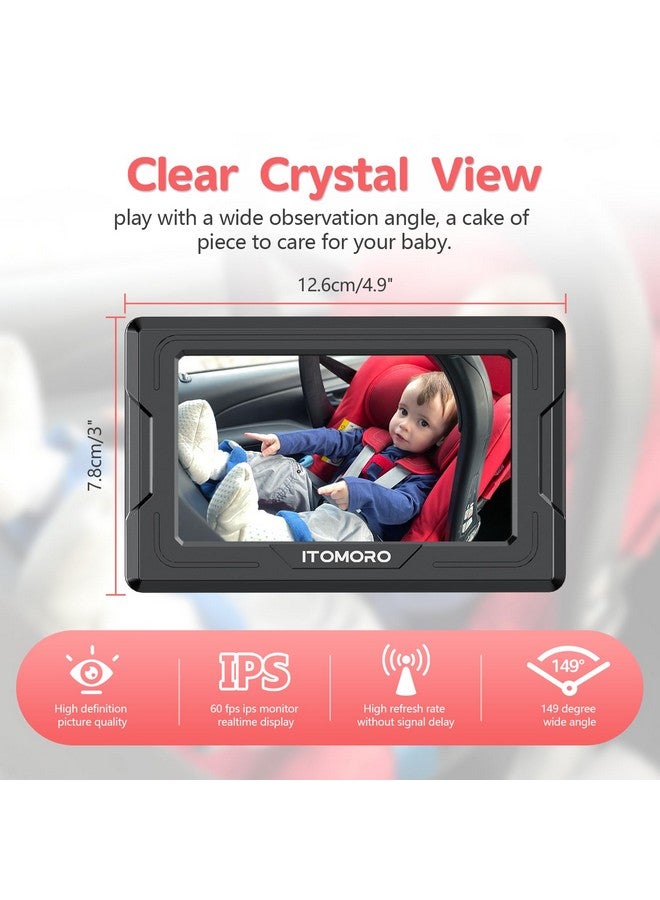 Itomoro Baby Car Camera HD 1080P Dual-Channel Display Car Baby Camera with 2 IR Night Vision Camera, Easily Install 4.3'' Car Camera for Baby with Crystal Clear Wide View for Rear Facing Seat - Image 4