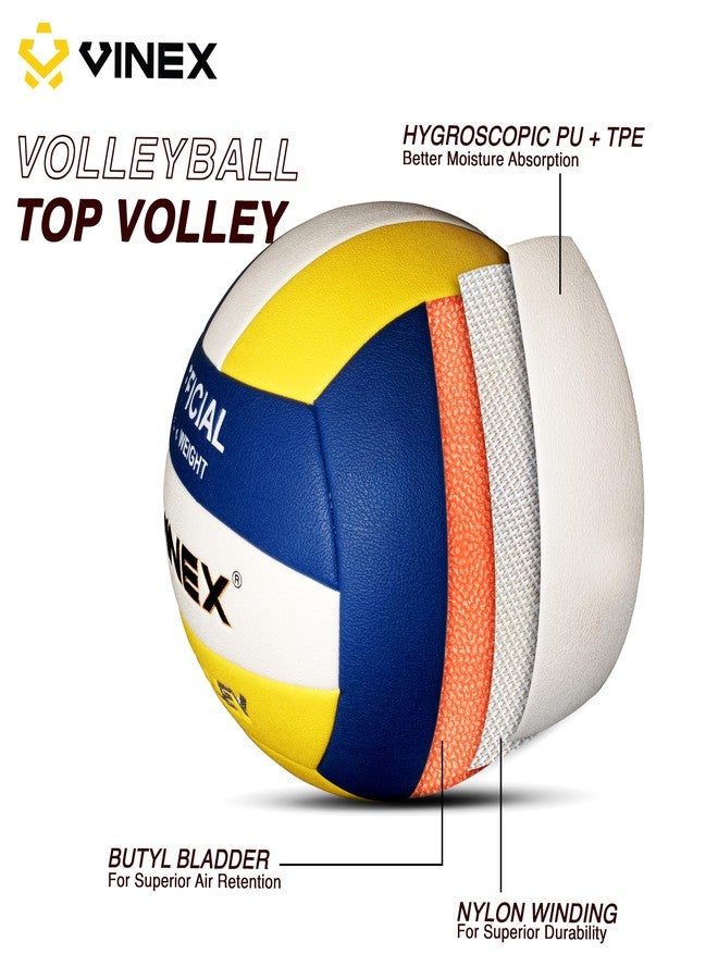 فينكس كرة طائرة فينكس توب فولي - الحجم والوزن الرسميان | مصنوعة من البولي يوريثان الياباني الفاخر، كرة ملصقة مكونة من 12 لوحة | كرة طائرة متينة للاستخدام الداخلي والخارجي - قطعة واحدة مع علبة - Image 3