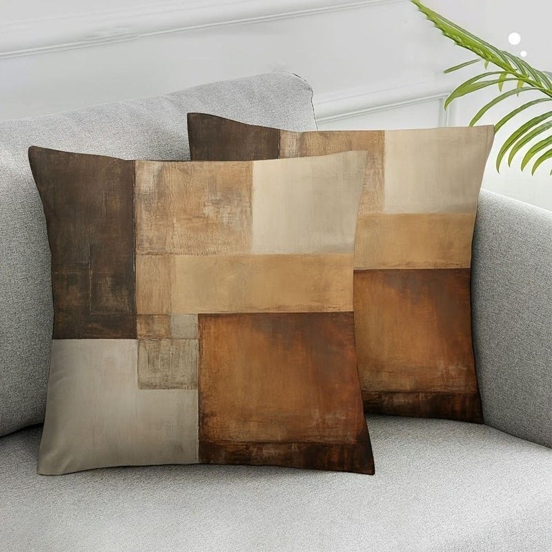 2 Pack 18x18 Inch Rustic Patchwork Sand Pillow Covers Quick Drying Polyester Beach Towel - Image 4