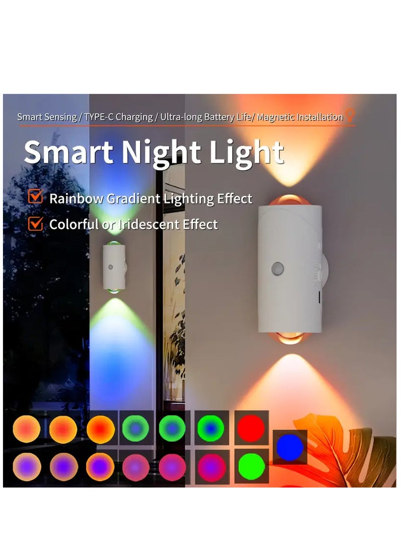 TFIXOL LED Wireless Wall Sconce with 7 Colors Changing, Motion Sensor Light Indoor, 1500mAh Rechargeable Battery Operated Wall Sconces for Bedroom Bedside Hallway Courtyard Doorway (White) - Image 2