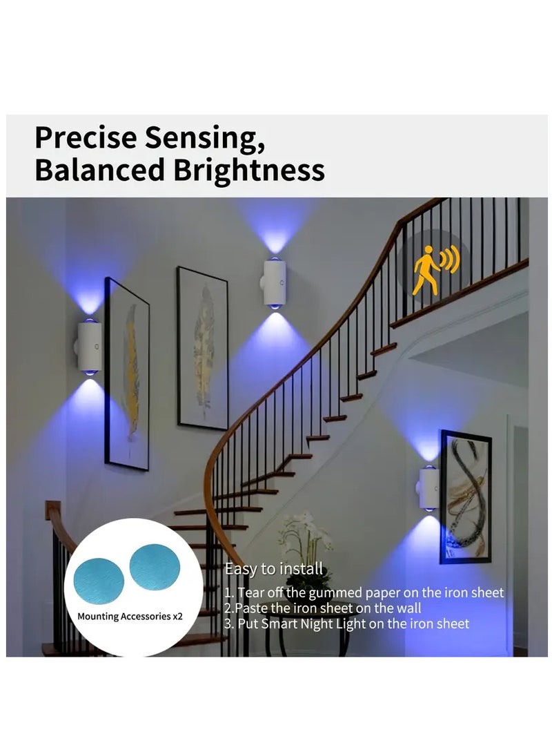 TFIXOL LED Wireless Wall Sconce with 7 Colors Changing, Motion Sensor Light Indoor, 1500mAh Rechargeable Battery Operated Wall Sconces for Bedroom Bedside Hallway Courtyard Doorway (White) - Image 4