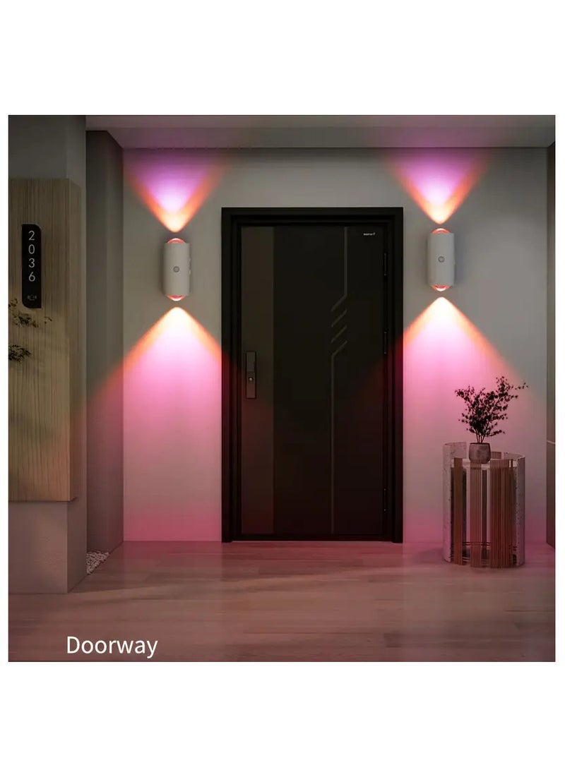 TFIXOL LED Wireless Wall Sconce with 7 Colors Changing, Motion Sensor Light Indoor, 1500mAh Rechargeable Battery Operated Wall Sconces for Bedroom Bedside Hallway Courtyard Doorway (White) - Image 5