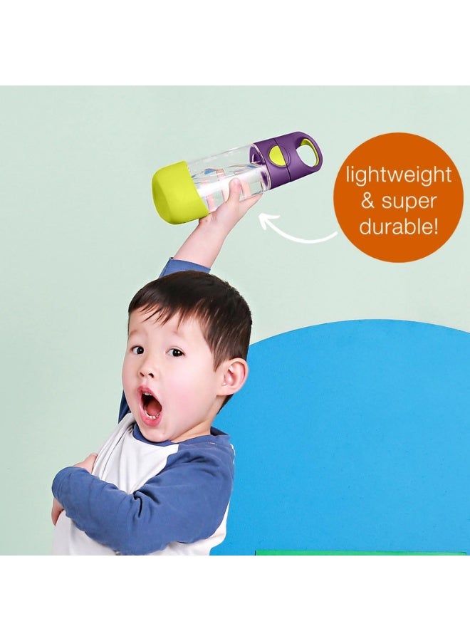 B.Box Big Kids Tritan™ Drink Bottle with Straw | Leakproof Push Button Lid | Ergonomic Triangle Grip | BPA-Free Reusable Water Bottle for School Kids | 600ml-Indigo Rose - Image 4