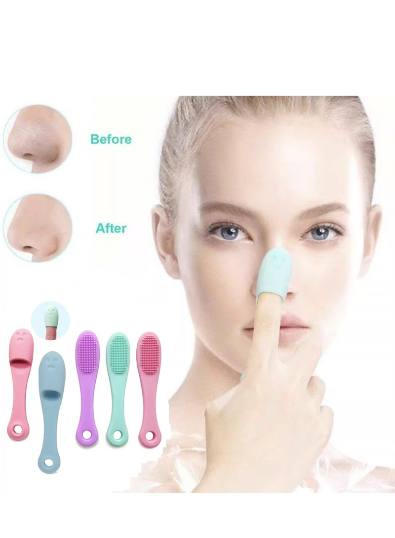LLASIDO 5-Pack Soft Silicone Manual Facial Cleansing Brushes, Face Scrubber Cleanser Brush for Gently and Effectively Cleaning, Removing Blackheads and Massaging - Image 1
