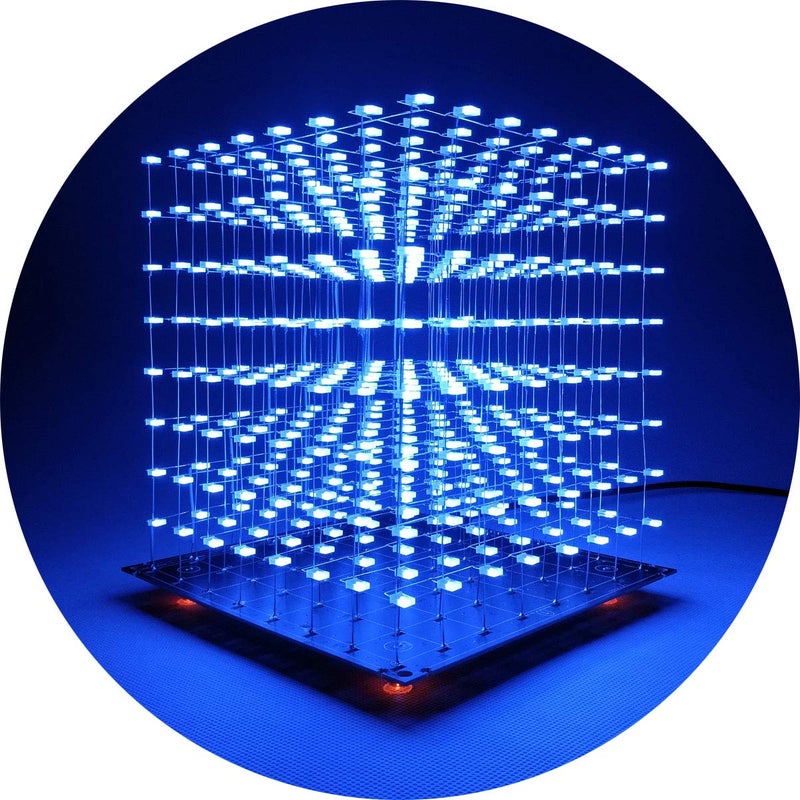 iCubeSmart مجموعة إلكترونيات iCubeSmart 3D LED مكعب DIY 8x8x8 مشروع لحام مكعب LED DIY 3D8SBLUE - Image 3