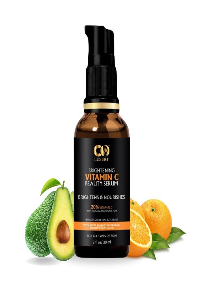 CO Luxury Vitamin C Face Serum with 20% Vitamin C, Avocado, Hyaluronic Acid & Rosehip Oil - 30 ml | Improves Skin Texture, Brightens & Nourishes | For All Skin Types - Image 1