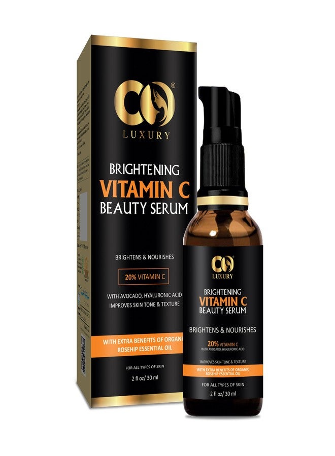 CO Luxury Vitamin C Face Serum with 20% Vitamin C, Avocado, Hyaluronic Acid & Rosehip Oil - 30 ml | Improves Skin Texture, Brightens & Nourishes | For All Skin Types - Image 2