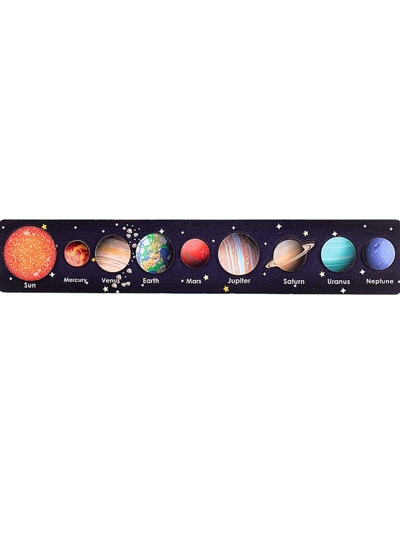 F Style Solar System Jigsaw Puzzle Wooden Educational Toys Suitable for Preschool Learning Activities to Know Planets Boys Girls Gift - Image 1