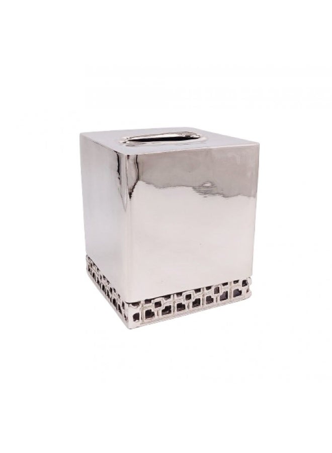 Avalon Pharma صندوق مناديل أفالون أنيق وقوي لحامل المناديل تصميم أنيق يكمل ديكور المنزل أو المكتب مثالي لتنظيم المناديل وتعزيز الديكورات 13X13X15 سم نيكل