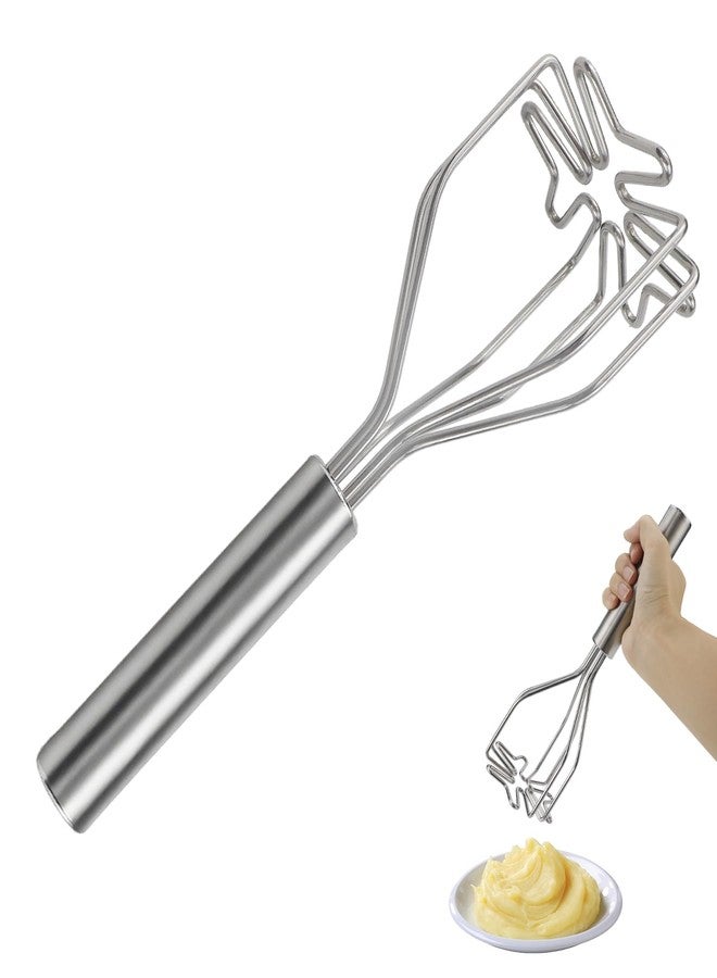 LCJAOF Stainless Steel Ground Beef and Potato Masher - Versatile Kitchen Gadget for Mashed Potatoes Vegetables and Meat Chopper - Image 1