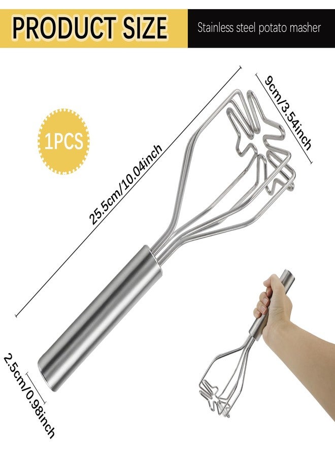 LCJAOF Stainless Steel Ground Beef and Potato Masher - Versatile Kitchen Gadget for Mashed Potatoes Vegetables and Meat Chopper - Image 2