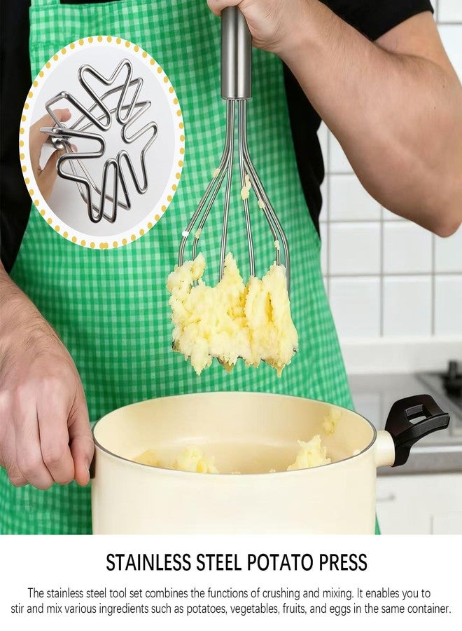 LCJAOF Stainless Steel Ground Beef and Potato Masher - Versatile Kitchen Gadget for Mashed Potatoes Vegetables and Meat Chopper - Image 5