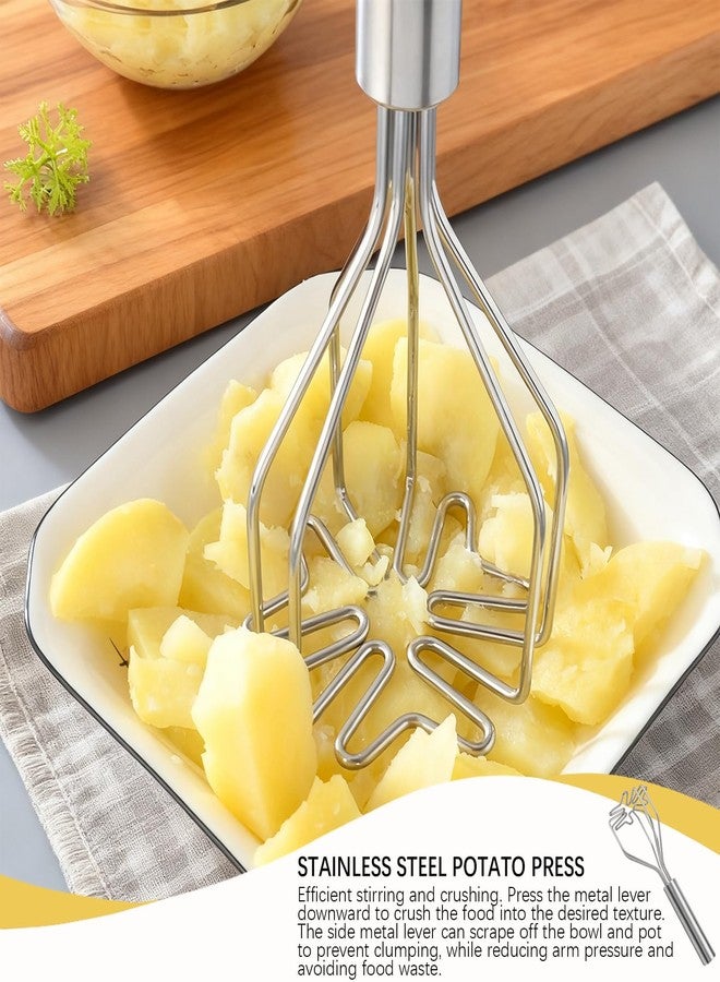 LCJAOF Stainless Steel Ground Beef and Potato Masher - Versatile Kitchen Gadget for Mashed Potatoes Vegetables and Meat Chopper - Image 4