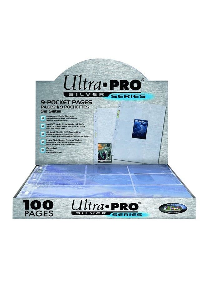 Ultra Pro 9 Pocket Silver Series Page Protector For Standard Size Cards (100Ct)  - Image 2