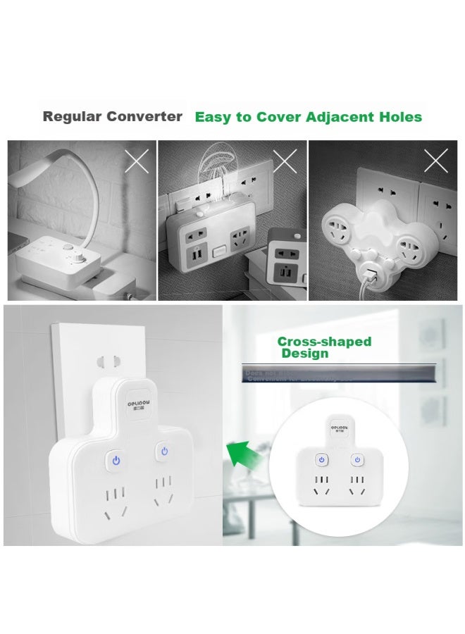 Delipow Power Strip, Multi-functional Two-outlet Adapter, Portable Travel And Home Power Converter - Image 1
