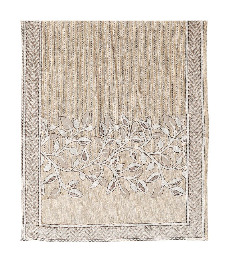 Nendle Superior Velvet Floral Sofa Mat 4 Seater Set Cover Durable Protector for Living Room Sofa Set 2+2, Suitable for L Shape, Sectional and U Shape Sofa (Color Beige, Pack of 2) - Image 3