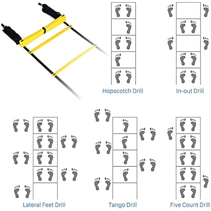 rayihni Agility Ladder, Footwork Speed Training Drill Ladder, Agility Training Speed 8 Rung 13Ft For Soccer, Football, Sports Training, Speed Agility Flexibility Ladder With Carrying Bag - Image 2