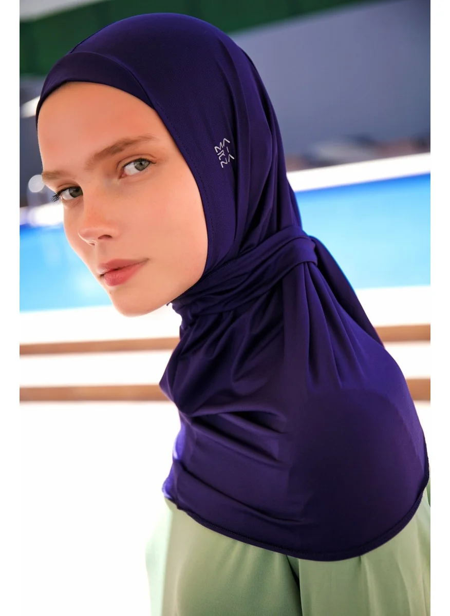 مارينا Navy Blue Tied Scarf Bonnet B2397