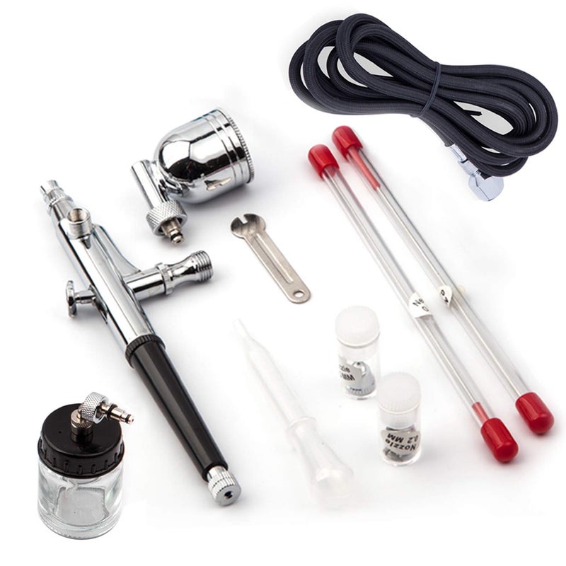 Fengda TIMBERTECH Airbrush, Dual-Action Gravity Feed Airbrush AG-134K, Side Feed Airbrush Set with Airbrush Gun, Hose, 0.2/0.3/0.5mm Nozzles for Airbrush Painting, Tattoo, Cake Decorating, Nail Beauty - Image 1