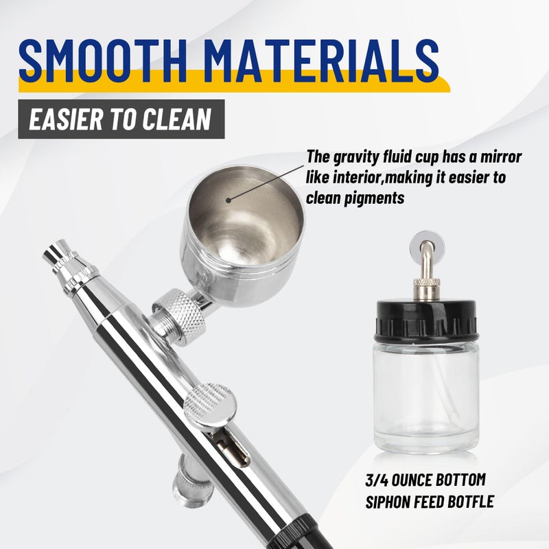 Fengda TIMBERTECH Airbrush, Dual-Action Gravity Feed Airbrush AG-134K, Side Feed Airbrush Set with Airbrush Gun, Hose, 0.2/0.3/0.5mm Nozzles for Airbrush Painting, Tattoo, Cake Decorating, Nail Beauty - Image 5
