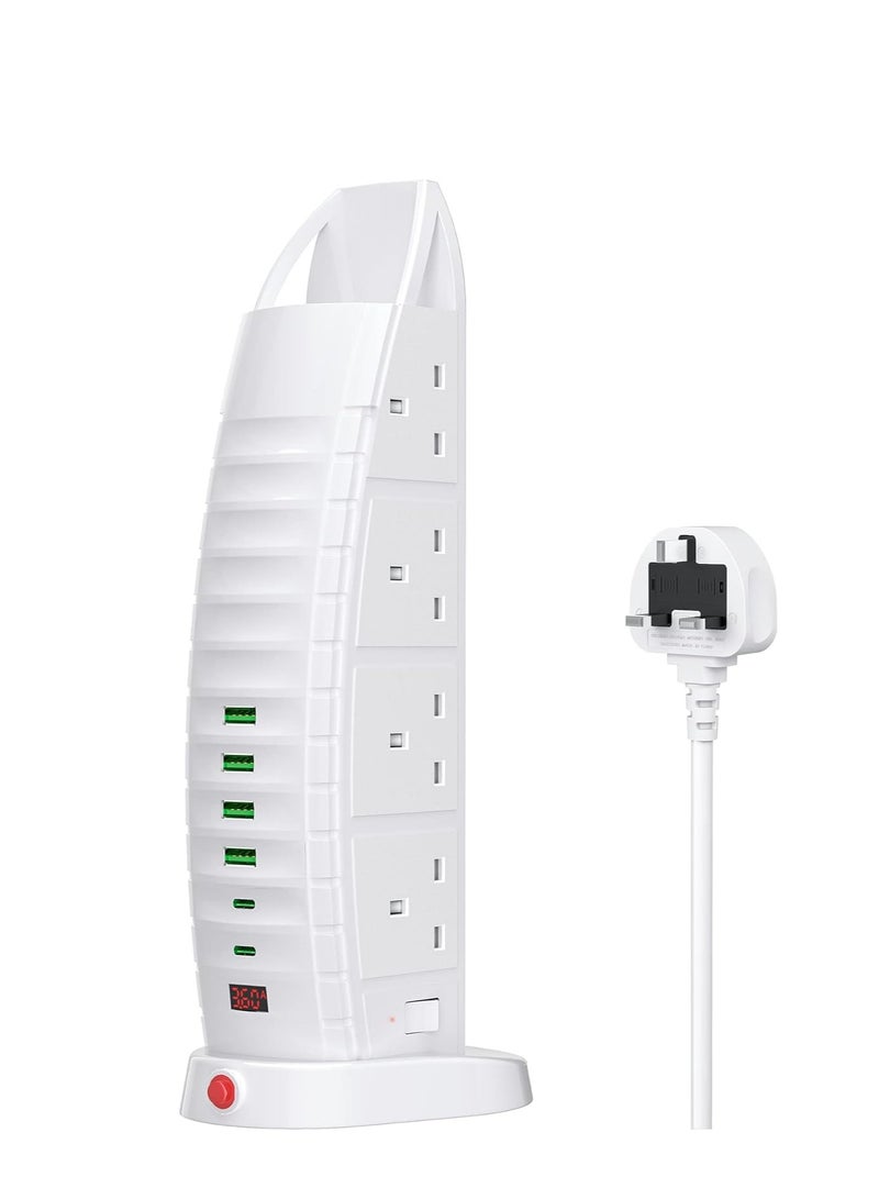 لوحة تمديد برج المراكب الشراعية من برج العرب مع منفذ USB A وUSB C مع مقابس عالمية مع مفتاح رئيسي ومصراع أمان ومقبس متعدد التوصيل - Image 2