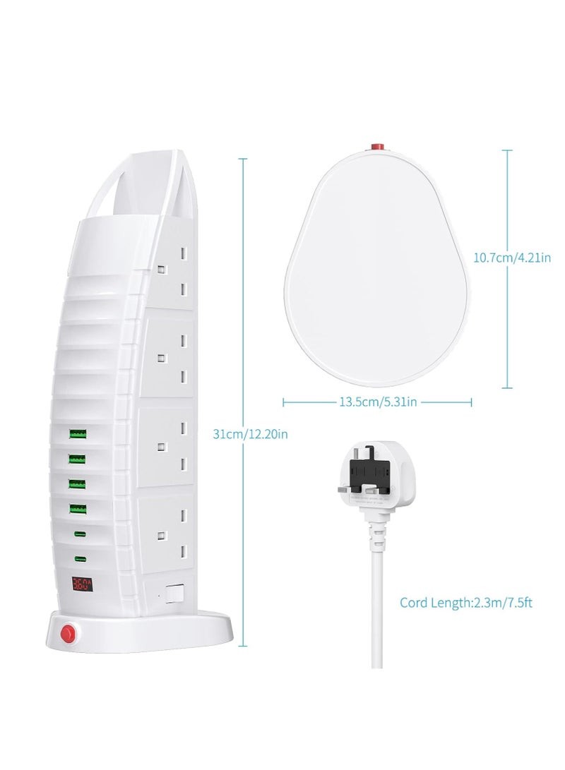 لوحة تمديد برج المراكب الشراعية من برج العرب مع منفذ USB A وUSB C مع مقابس عالمية مع مفتاح رئيسي ومصراع أمان ومقبس متعدد التوصيل - Image 1