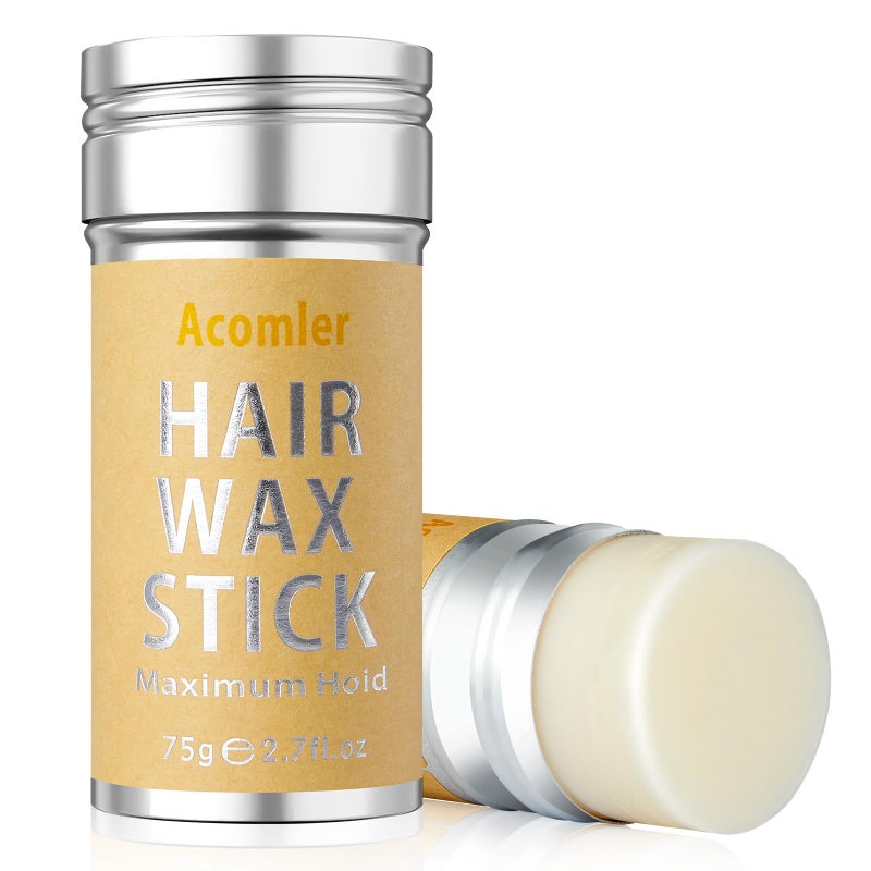 Acomler Hair Wax Stick, Wax Stick for Hair, Hair Stick Wax for Flyaways, Fly Away Hair Tamer, Slick Stick for Hair Non-greasy, Strong Hold Styling Wax Pomade for Women, Kids, Girls (1 Pack, 2.7oz) - Image 1