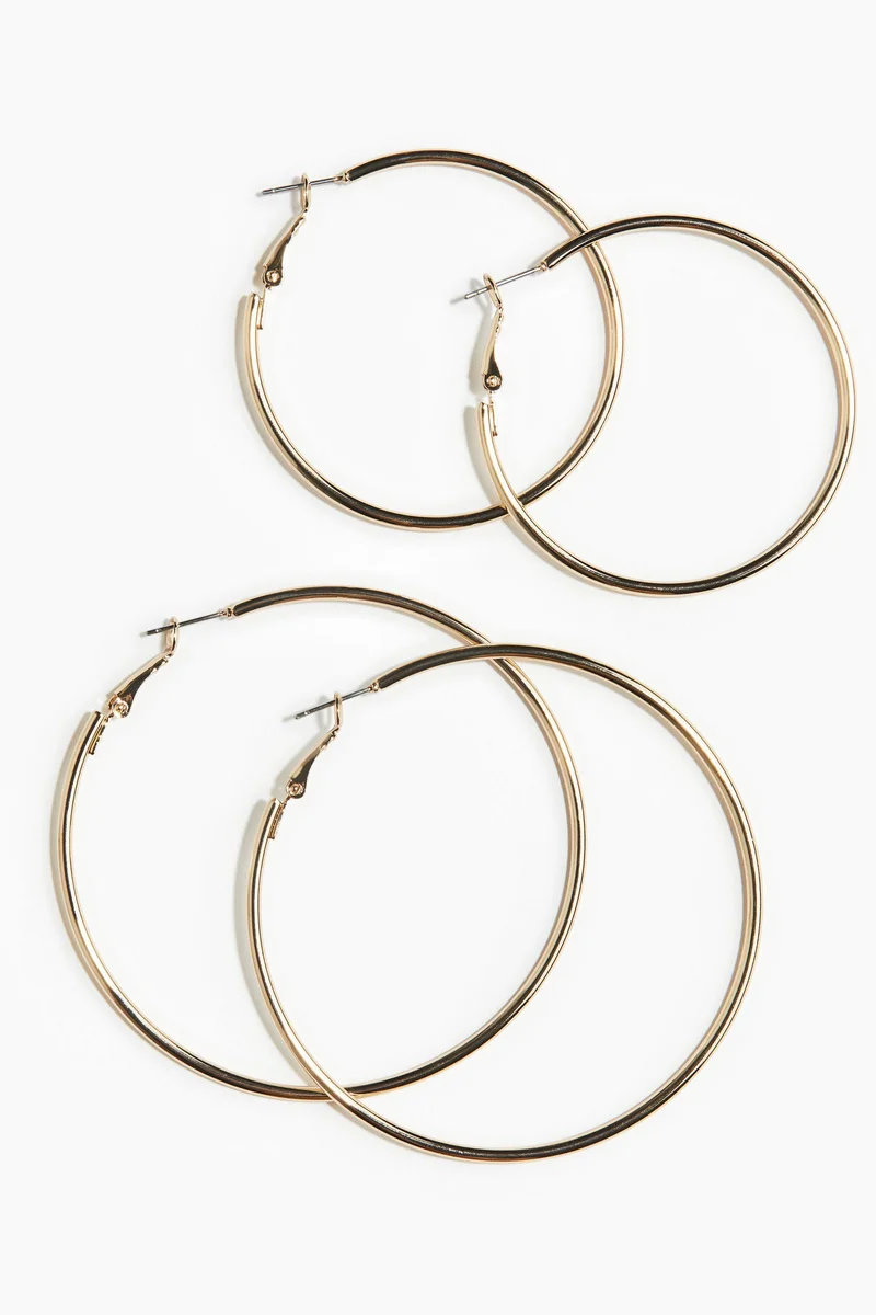 H&M 2 pairs hoop earrings