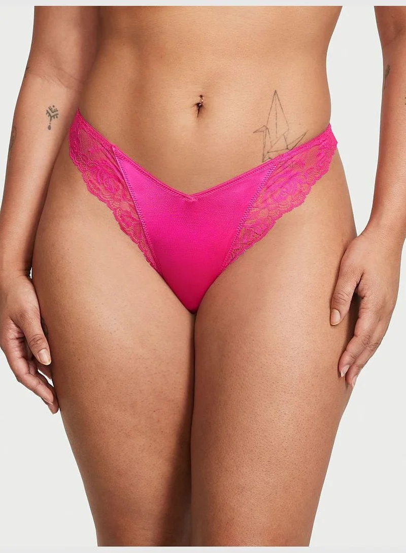 Victoria's Secret Lace-Trim High-Leg Thong Panty