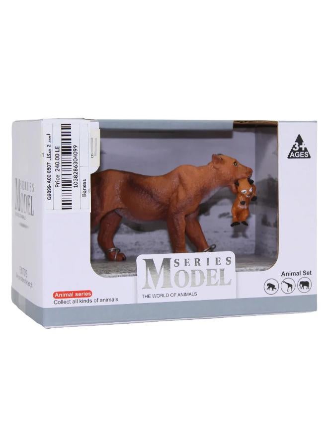 Animals Model Series – Lioness with Cub Animal Figurine Set - Image 1
