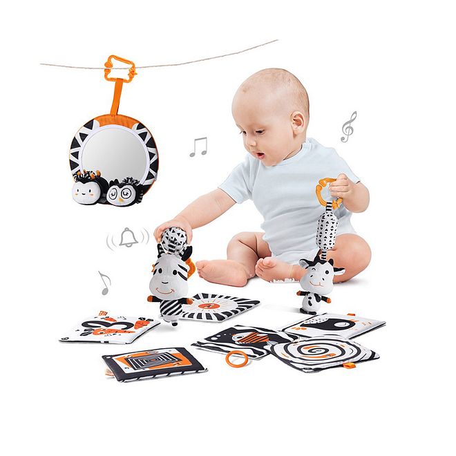 Tumama Baby Rattle Set - High Contrast Developmental Toy for Newborns, 0-12 Months, 4 Piece Set - Image 4