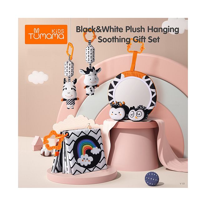 Tumama Baby Rattle Set - High Contrast Developmental Toy for Newborns, 0-12 Months, 4 Piece Set - Image 5