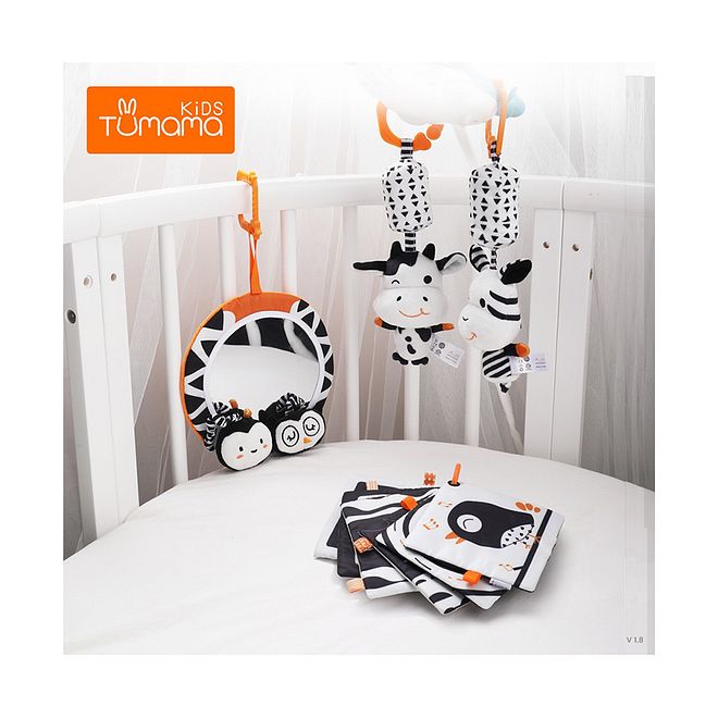 Tumama Baby Rattle Set - High Contrast Developmental Toy for Newborns, 0-12 Months, 4 Piece Set - Image 1