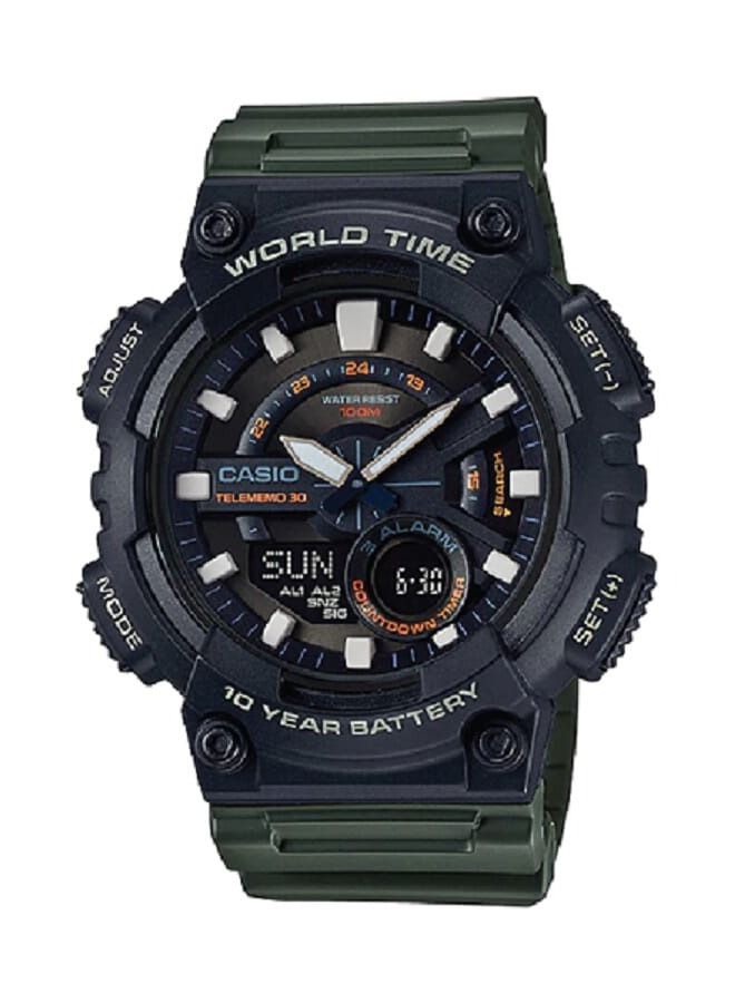 CASIO Resin Analog+Digital Wrist Watch AEQ-110W-3AVDF - Image 1