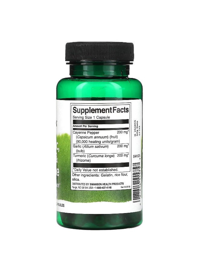 Swanson, Turmeric, Garlic & Cayenne, 60 Capsules - Image 2
