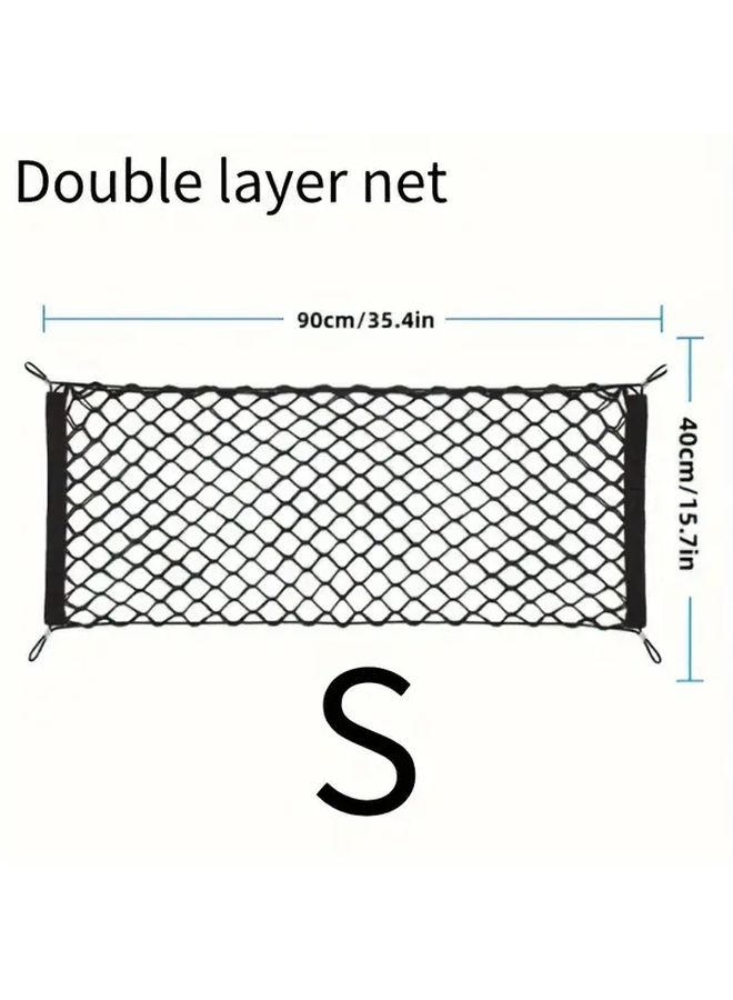 Elastic Car Trunk Storage Net Organizer With Hooks Durable Polyester Cargo Net For Vehicle Motorcycle Bicycle ATV Essential Automotive Interior Accessory S Size 1 Pack - Image 3