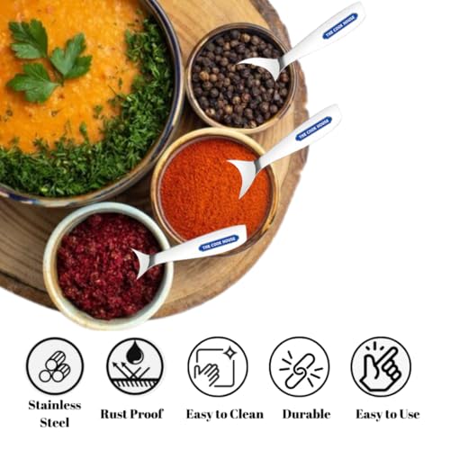 THE COOK HOUSE ملعقة ماسالا من الفولاذ المقاوم للصدأ من ذا كوك هاوس لبرطمانات وعلب التوابل | ملعقة صغيرة لجميع أنواع الشاي والقهوة والسكر والتوابل - فضي (6، صغيرة)، 11 سم - Image 4