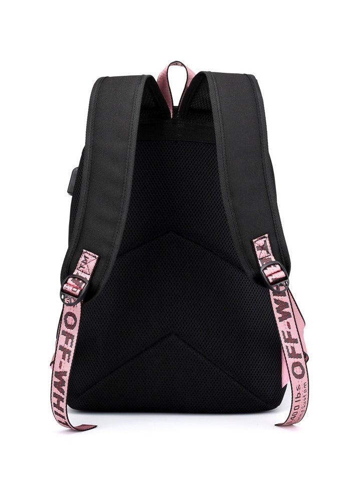 General Girls Kpop Backpack Lisa Rose JISOO Jennie Handbag Messenger Bag USB Rechargeable Rucksack Travel Business Backpacks  - Image 2