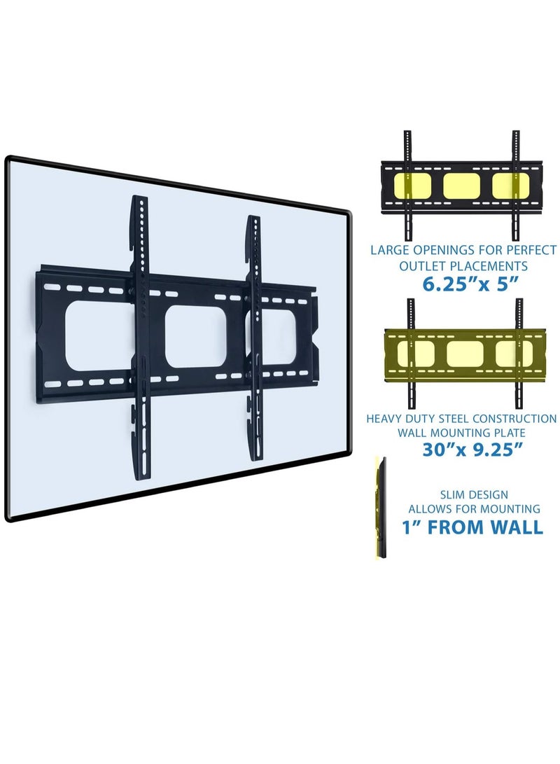 ELTRAZONE Low-Profile TV Wall Mount 1" Slim Fixed Bracket for 32, 40, 42, 48, 49, 50, 51, 52, 55, 60 inch TVs VESA Compatible up to 600 x 400 Black - Image 5